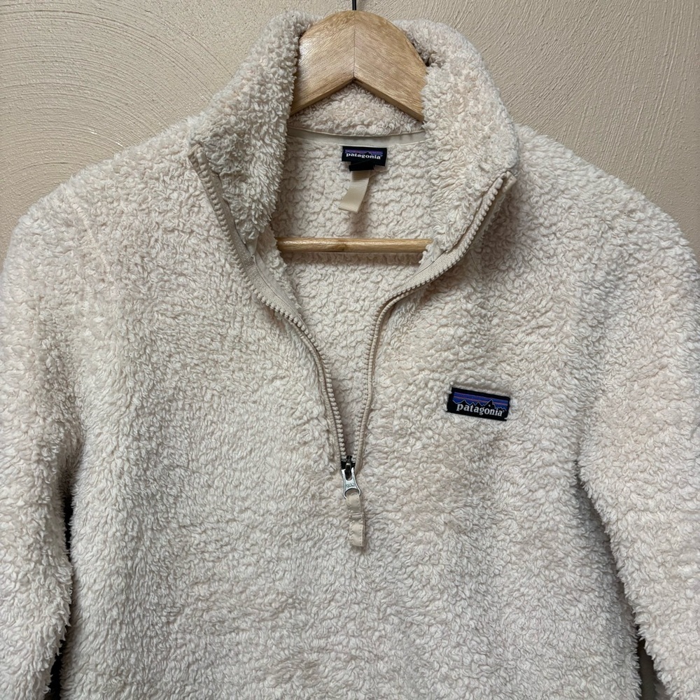 Patagonia Los Gatos Fleece 1/4 Zip Pullover Women’s Calcium Cream White Size XS - Picture 4 of 8